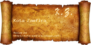 Kota Zamfira névjegykártya